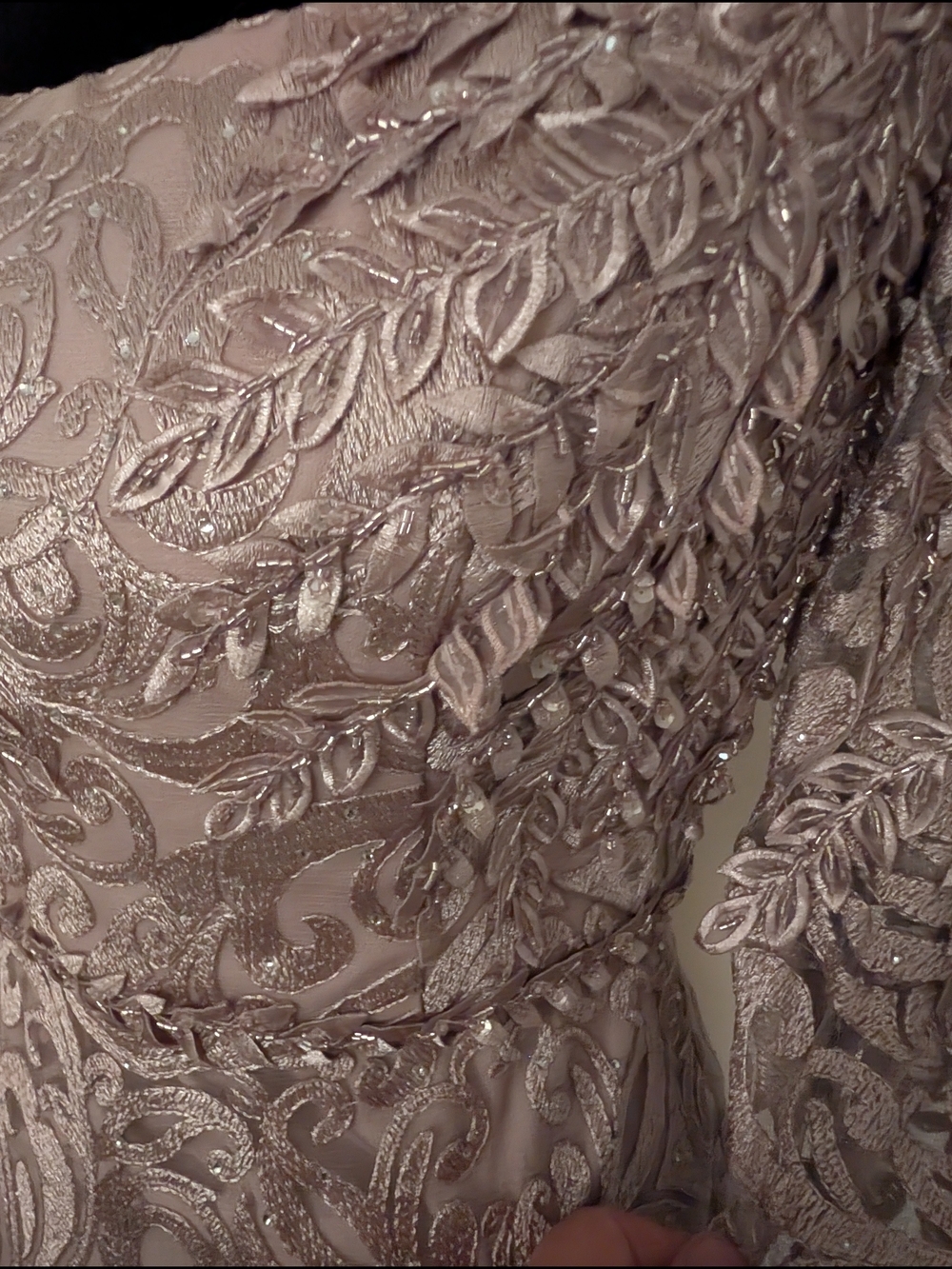 NWT Mac Duggal Embroidered Long Sleeve Evening Gown Dusty Rose Mauve Size 4 $698 - Picture 3 of 7